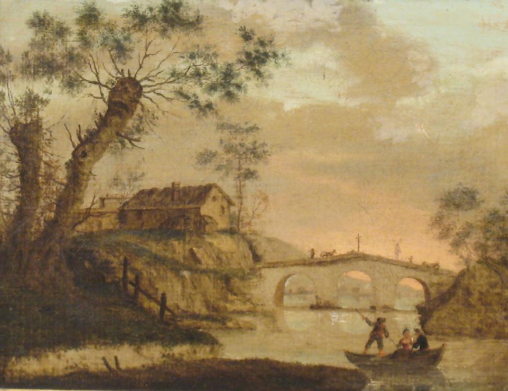 Appraisal: MANNER OF CLAUDE-JOSEPH VERNET - A river Landscape with Figures