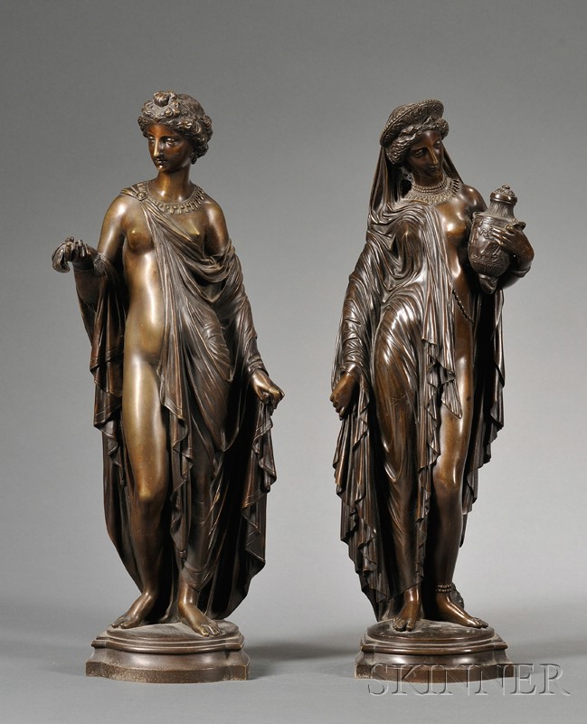 Appraisal: Pair of Bronze Figures of Classical Maidens late th century