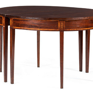 Appraisal: A Pair of Federal Mahogany Inlaid Console Tables Circa with