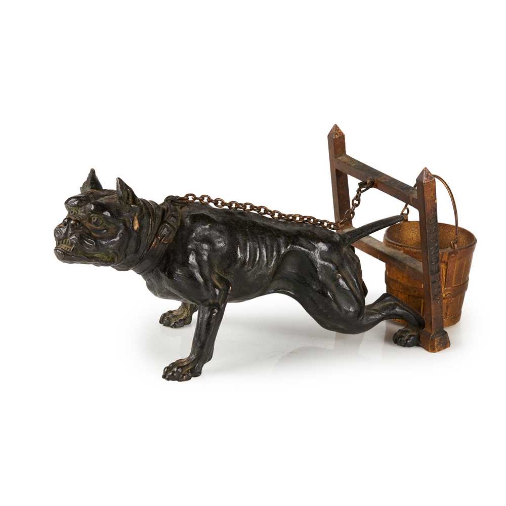 Appraisal: LAMBERT-ALEXANDRE LEONARD FRENCH - STAFFORDSHIRE BULL TERRIER Bronze brown-green patina