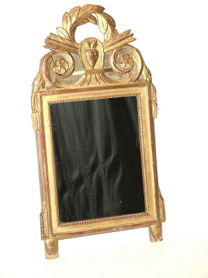 Appraisal: A Swedish gilt mirror th century the carved laurel leaf