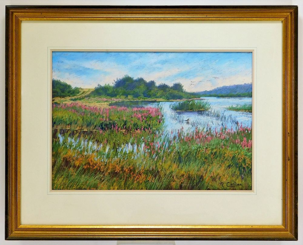 Appraisal: Robert J Collier Summer Lake Pastel Drawing United States -