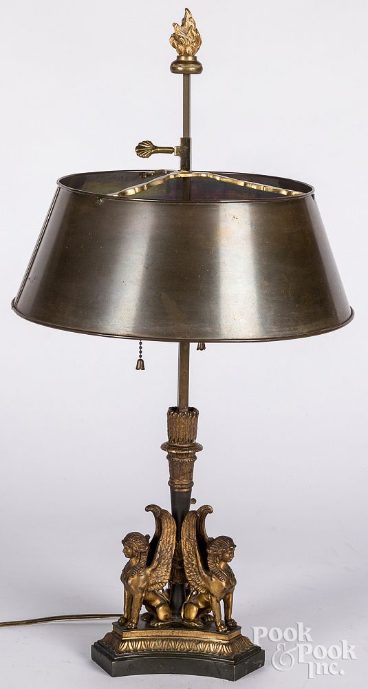 Appraisal: French gilt bronze table lamp early th c French gilt