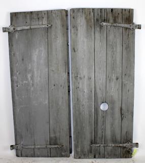 Appraisal: Pair of French antique painted doors A pair of French