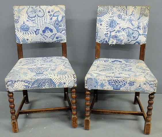 Appraisal: Pair of Arts Crafts walnut side chairs made by William