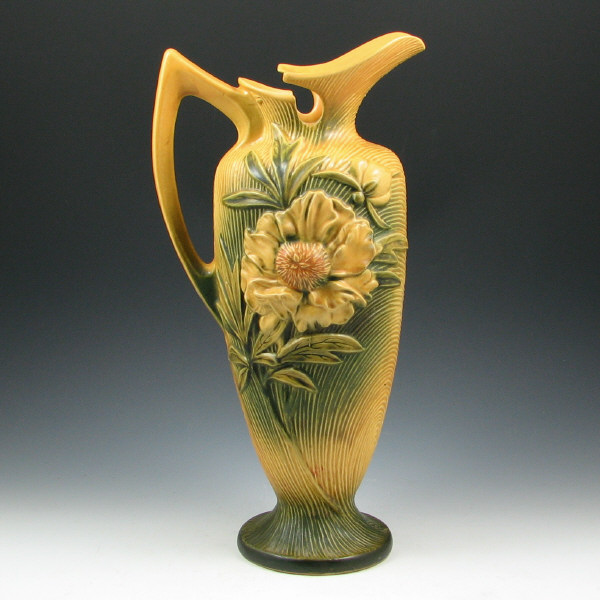 Appraisal: Roseville Peony - Ewer Tall Roseville Peony ewer in yellow