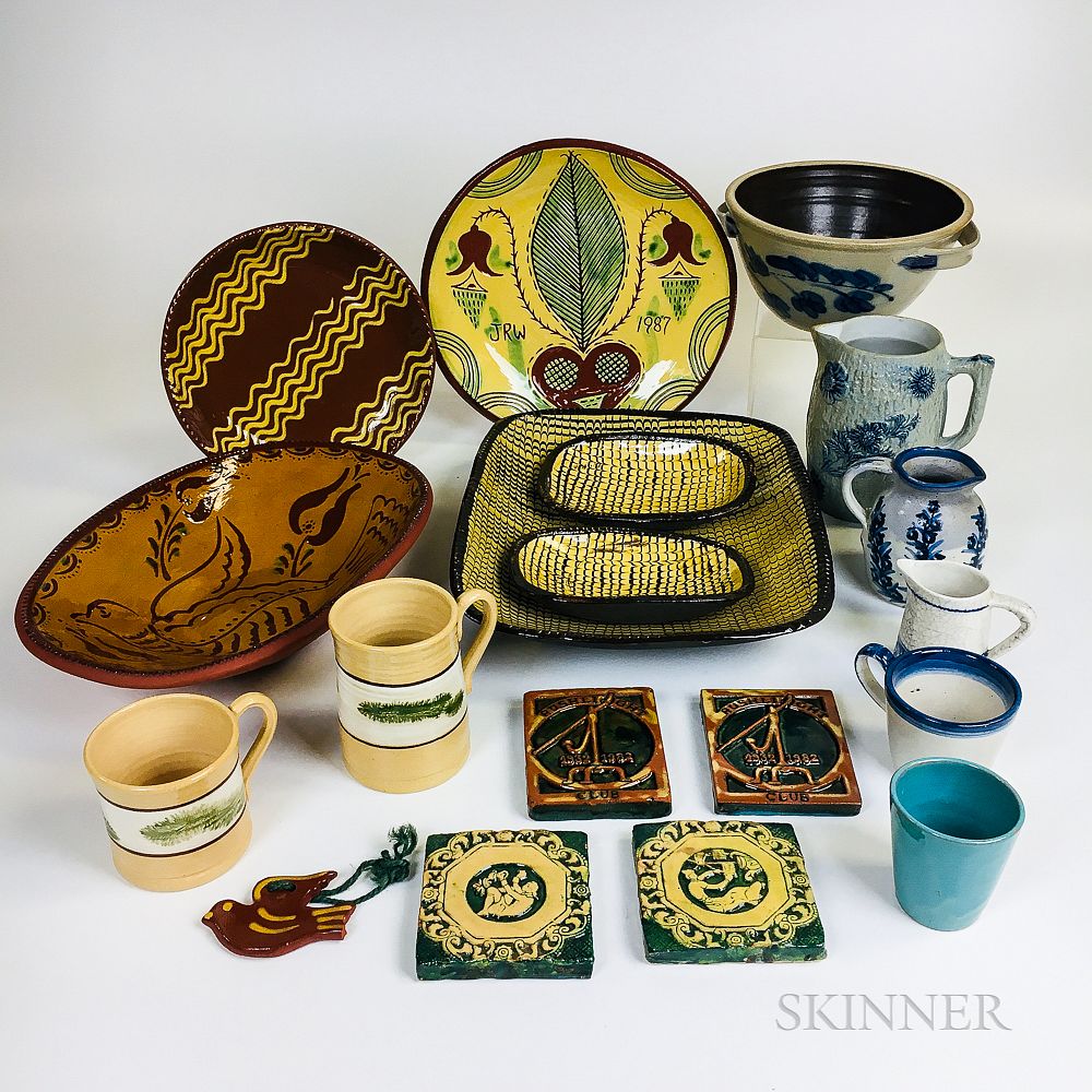 Appraisal: Eighteen Reproduction Earthenware Items Eighteen Reproduction Earthenware Items including two