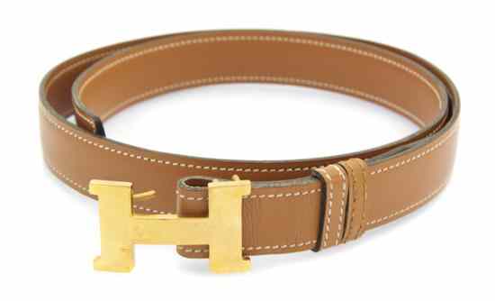 Appraisal: An Hermes 'Mini Constance' Natural Calf Belt reversible to pigskin