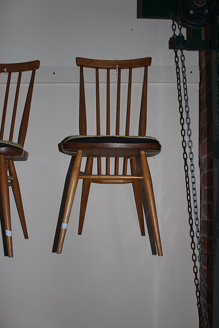 Appraisal: A SET OF FOUR LIGHT WOOD ERCOL STICK BACK CHAIRS