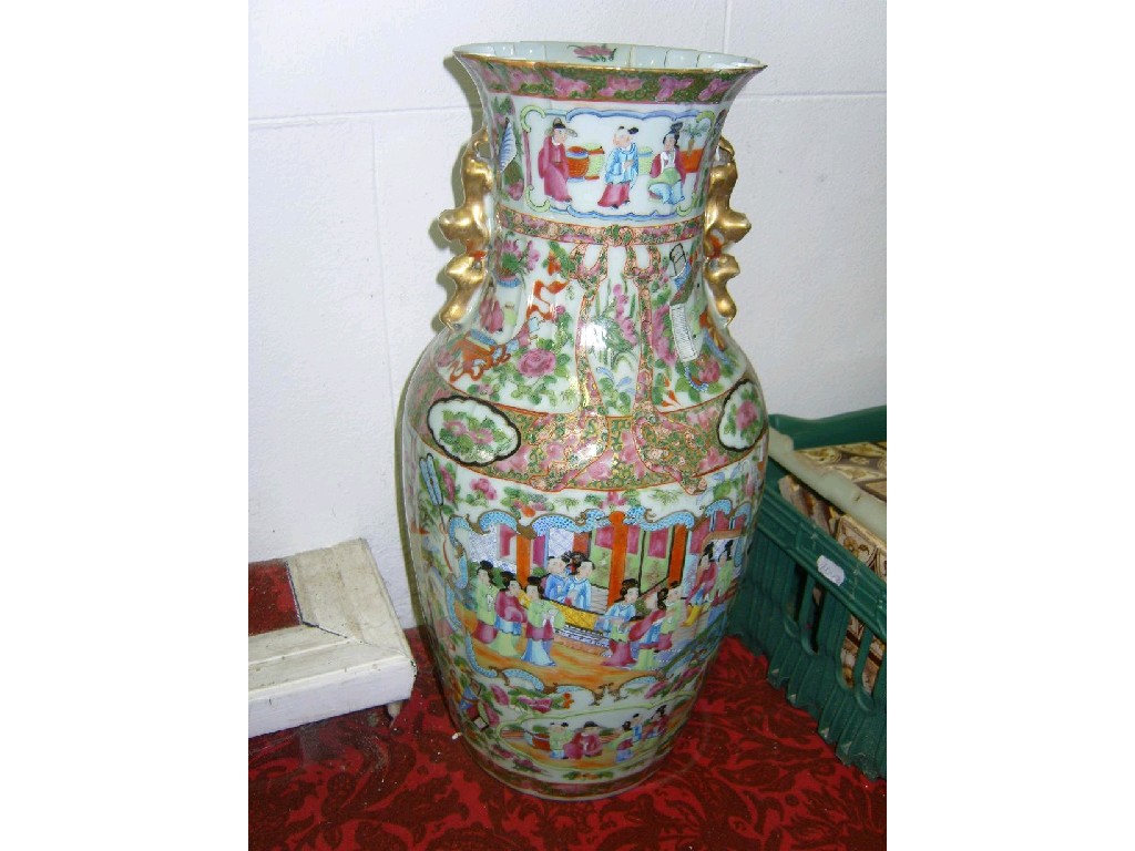 Appraisal: A th century Cantonese vase of cylindrical form the neck