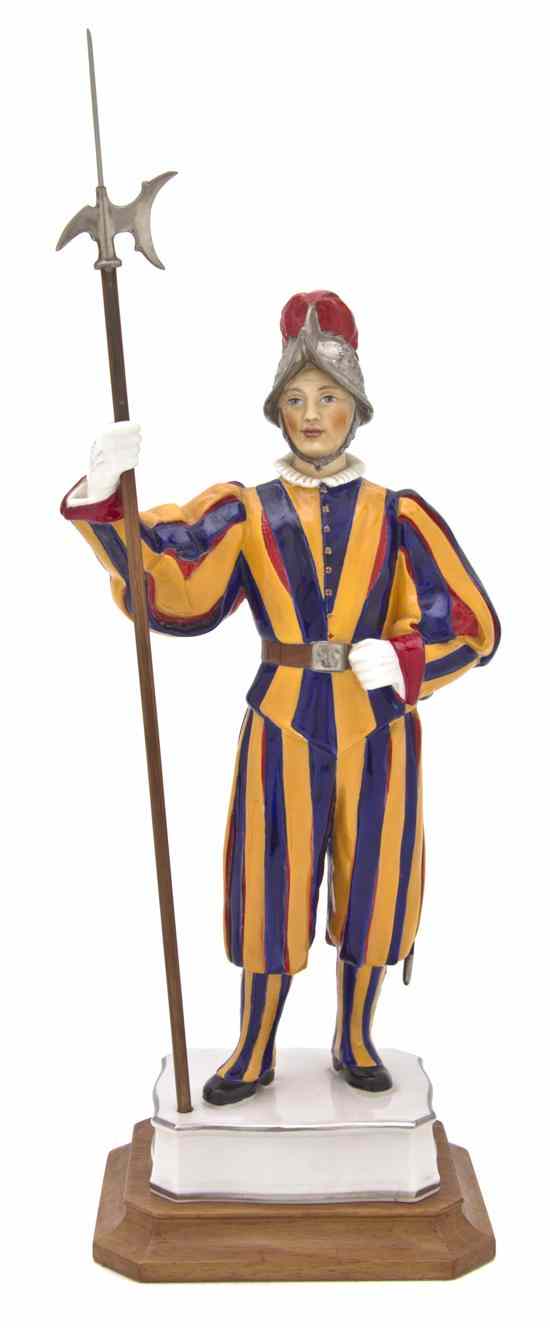 Appraisal: A Royal Worcester Gertner Porcelain Figure of a Papal Swiss