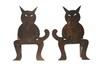 Appraisal: ANDIRONS - Pair of plate steel figural cat andirons Seated