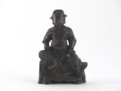 Appraisal: A Chinese cast coppery bronze figure of Guandi the god