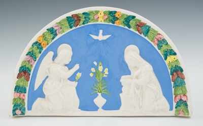 Appraisal: An Italian Glazed Ceramic Relief Plaque Cast white earthenware hand