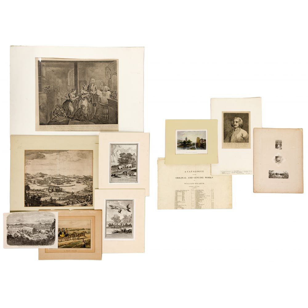 Appraisal: ENGRAVING ASSORTMENT items including after Jean-Baptiste Oudry French - illustrations