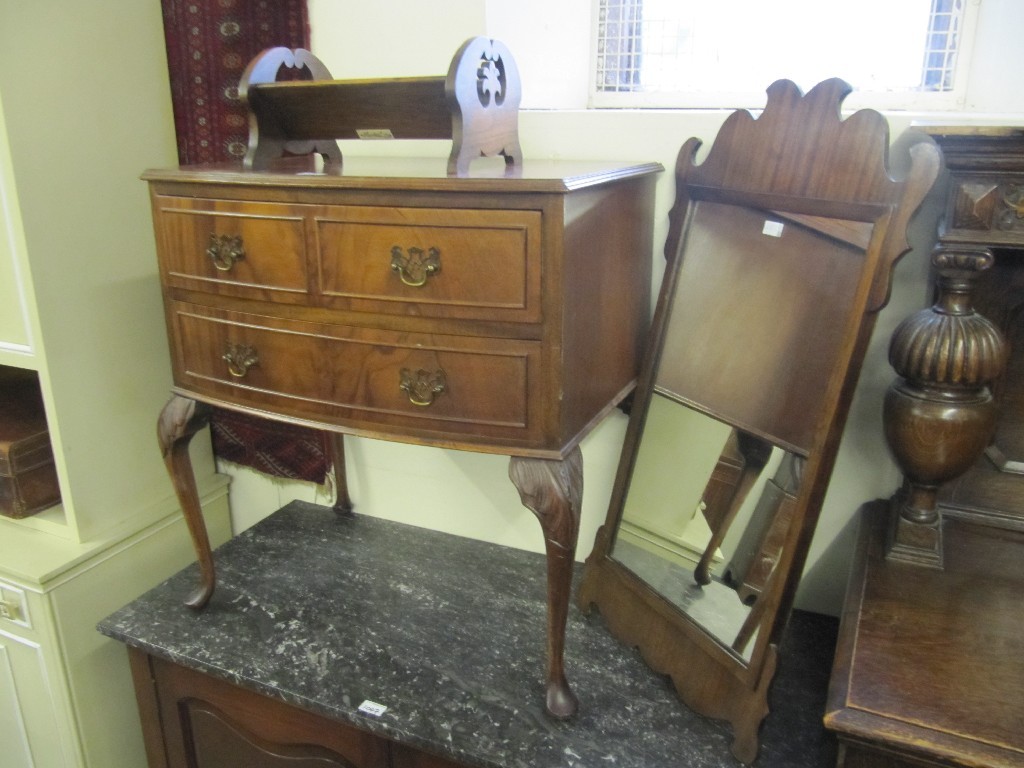 Appraisal: Reproduction chest of drawers mahogany wall mirror and an oak