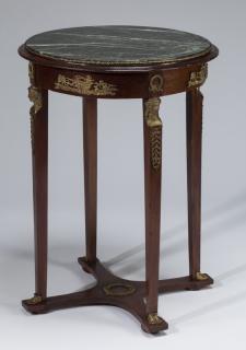 Appraisal: Early th c Empire style marble top table dia Early