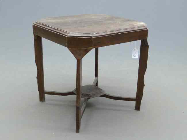 Appraisal: Shaped corner center table Top '' x '' '' Ht