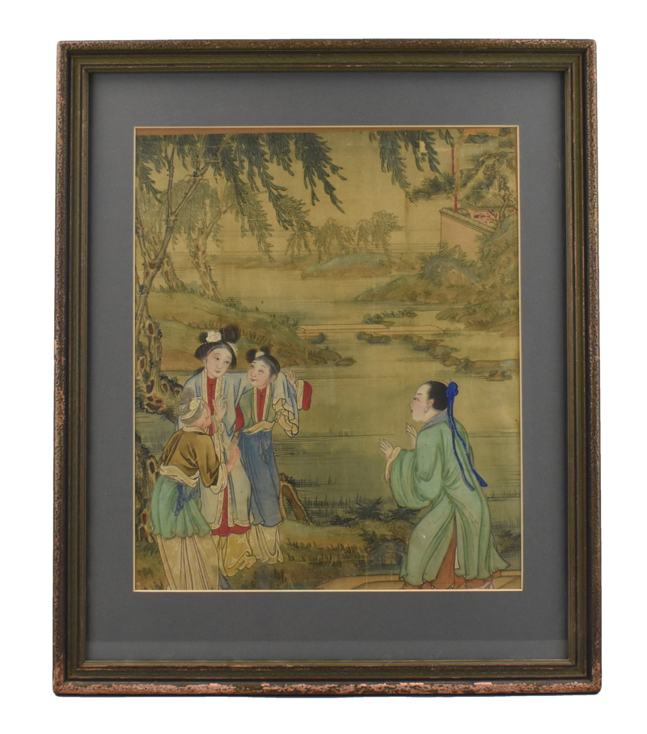 Appraisal: Chinese late Qing Dynasty painting on silk with two female