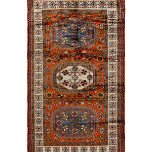 Appraisal: A Turkish Wool Rug Second Half th Century feet inches