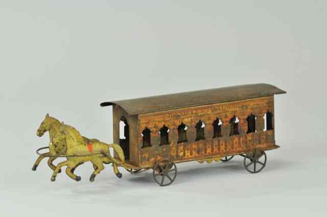 Appraisal: GRAND CENTRAL DEPOT HORSE DRAWN TROLLEY Painted in gold body