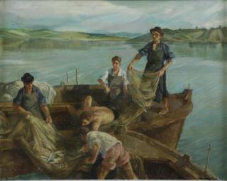 Appraisal: UDVARY Pal Oil on Canvas of Fisherman Signed lower right