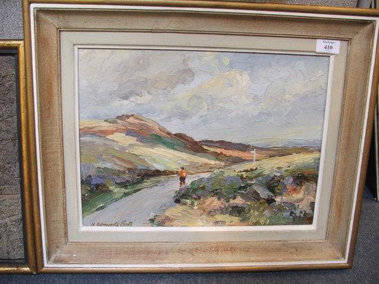 Appraisal: HARRY EDMUNDS CRUTE - - Country road with figure signed