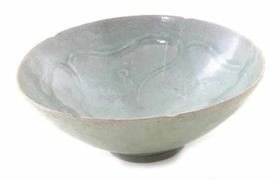 Appraisal: Very fine Chinese celadon deep bowl probably Song Dynasty thin-walled