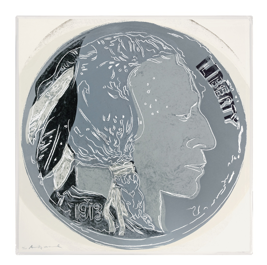 Appraisal: ANDY WARHOL Indian Head Nickel Color screenprint on Lenox Museum