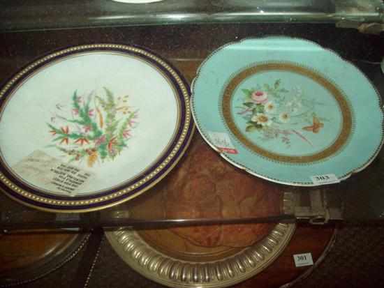 Appraisal: TWO VICTORIAN HAND PAINTED COMPORTS