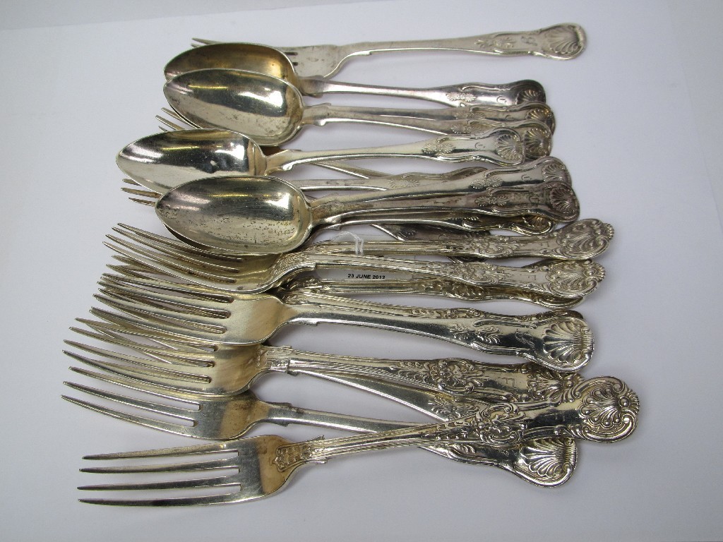 Appraisal: A lot comprising a set of six silver dessert spoons