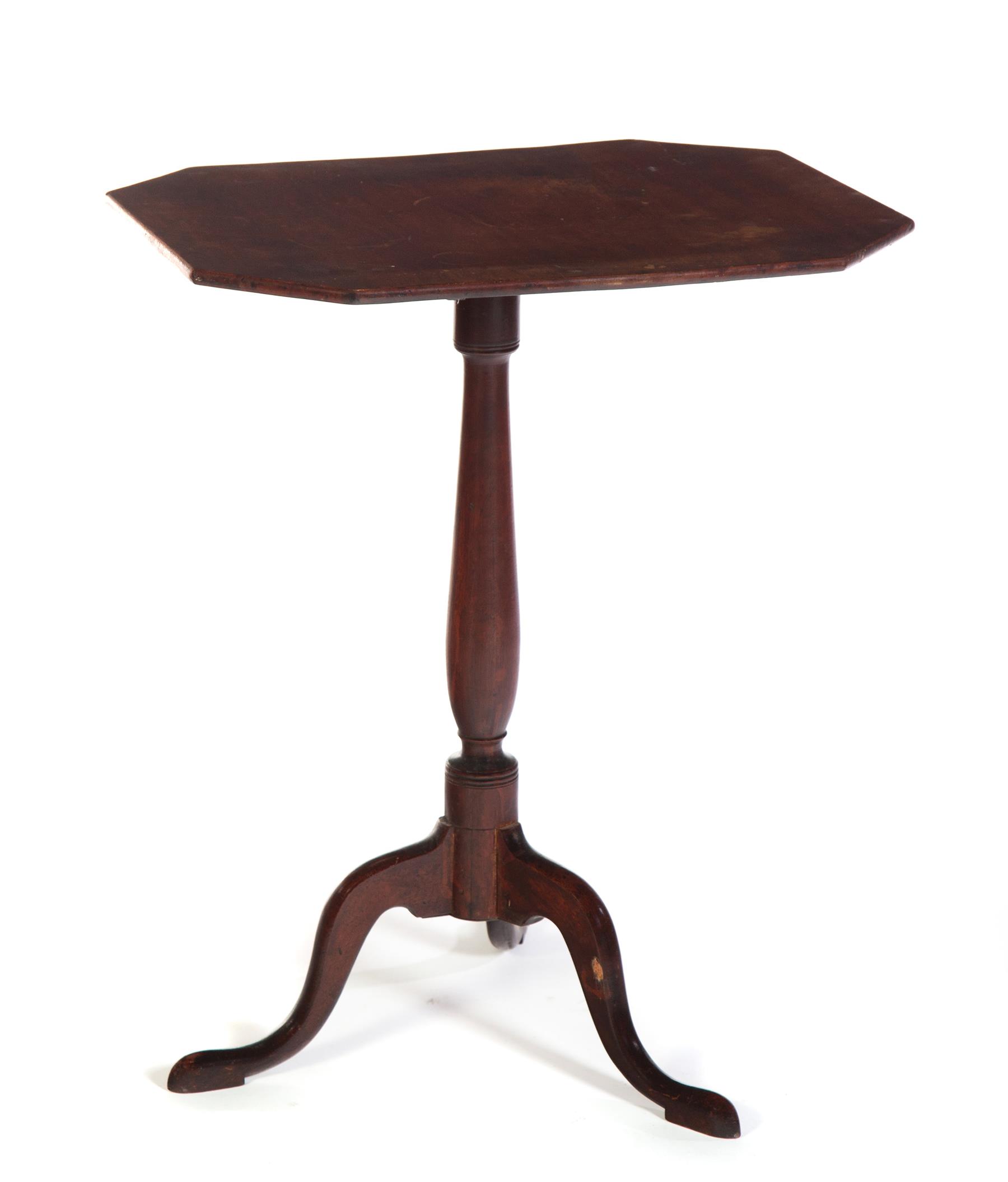 Appraisal: AMERICAN TILT TOP TABLE First half- th century mahogany One-board