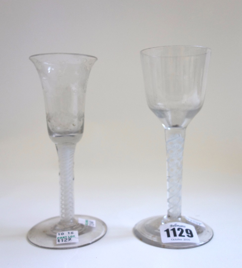 Appraisal: An th century wine glass circa with ogee bowl and