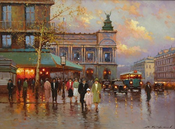 Appraisal: Yuri Kuzmin Russian born Paris Place de L'Opera Oil on