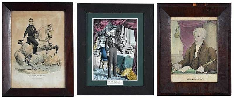 Appraisal: Three Political Portraits Currier Kellogg American th century Two Nathaniel