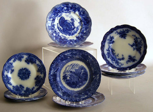 Appraisal: Twelve flow blue plates - dia