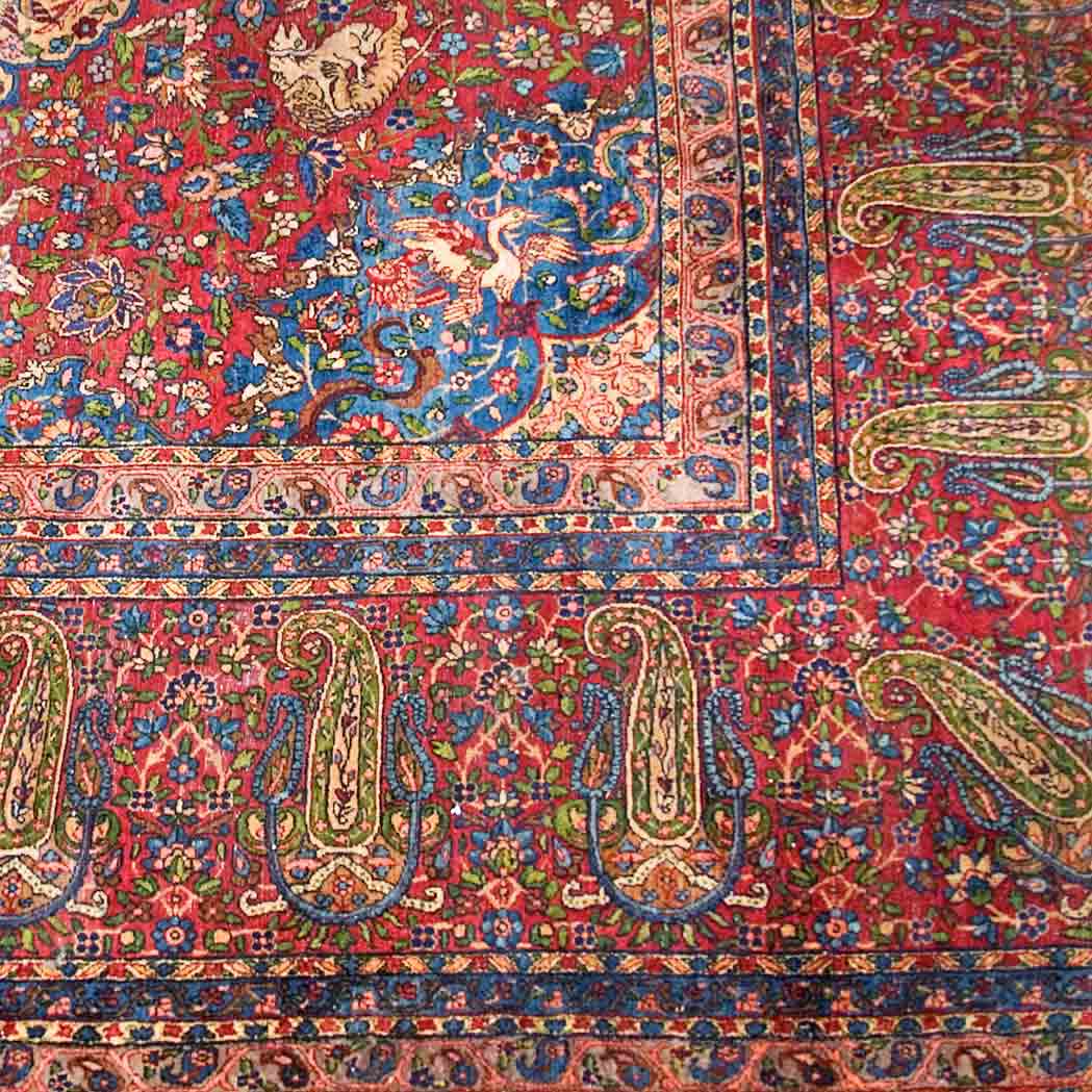 Appraisal: Kirman Carpet Southeast Persia circa The scarlet field with a