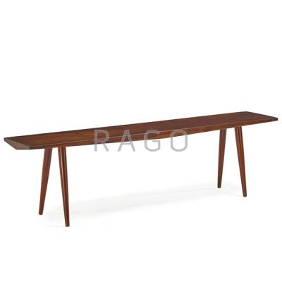 Appraisal: TAGE FRID - Faceted and turned cherry bench USA s