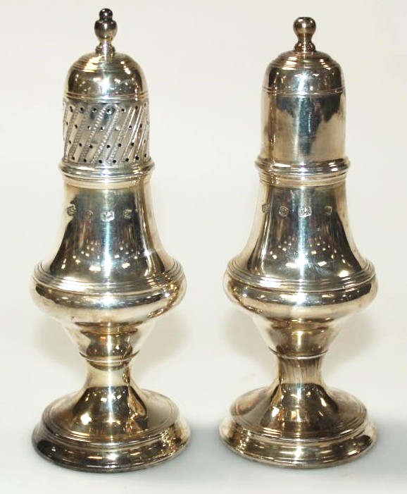 Appraisal: An Elizabeth II silver two piece cruet set by Barrowclift