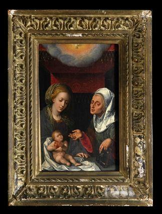 Appraisal: FLEMISH SCHOOL MARY ST ANNE AND JESUS Oil on wood