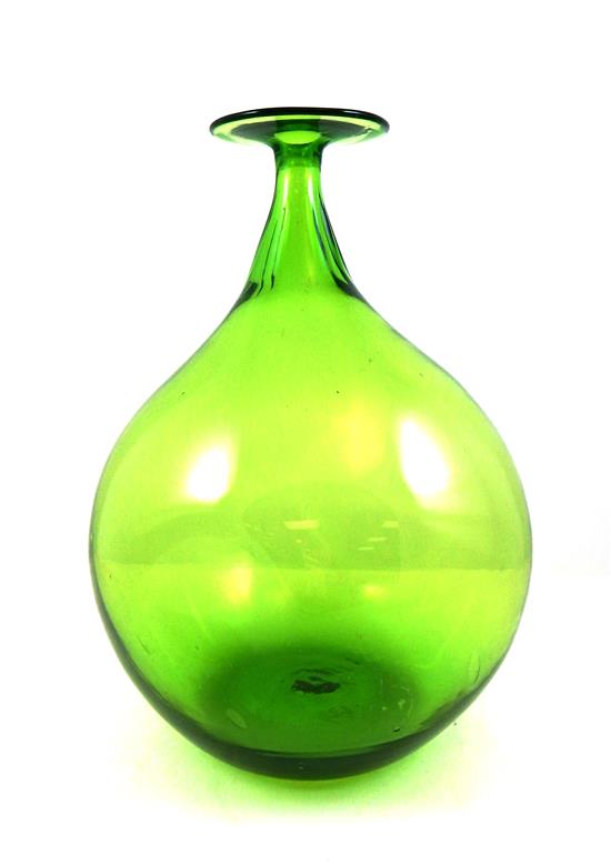 Appraisal: Large bottle green blown glass vase wide lip and narrow