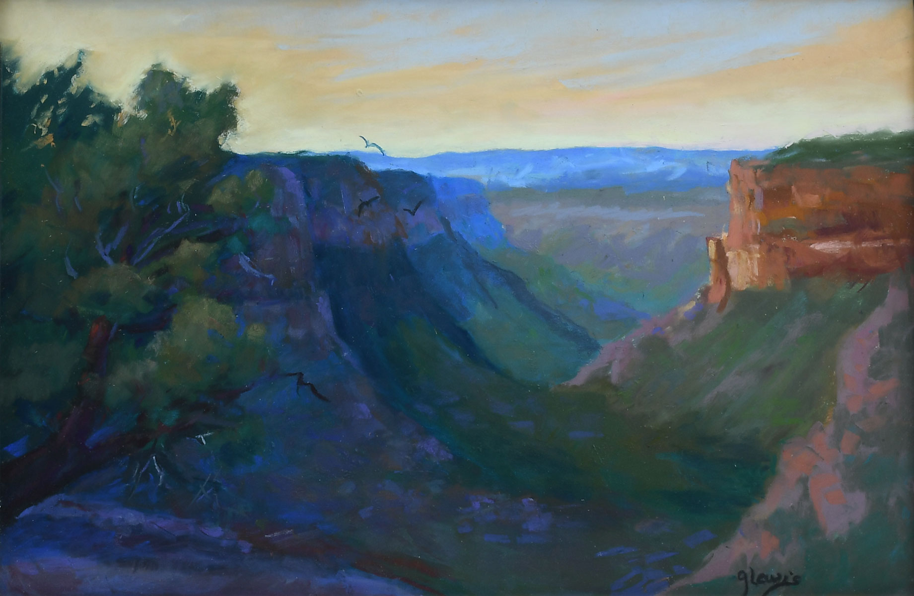 Appraisal: LEWIS Gayle American ''Grand Canyon at Mesa Verde'' Gouache sight