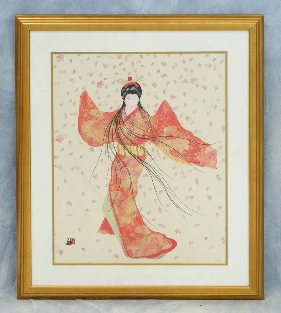 Appraisal: Hisashi Otsuka Japanese th c signed LE serigraph Lady of