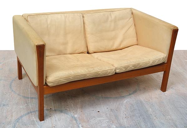 Appraisal: DANISH HANS J WEGNER - AT TWO SEATER SOFA UPHOLSTERED