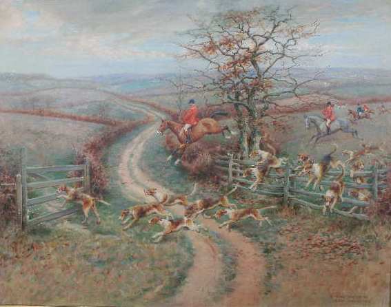 Appraisal: Richard Newton Jr Fox Hunt in Dorset American th c