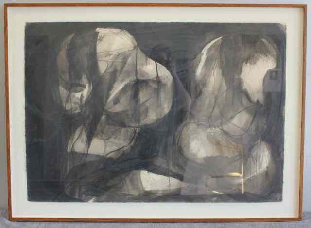 Appraisal: LEBRUN Rico Inkwash Signed lower center and dated Titled ''Two