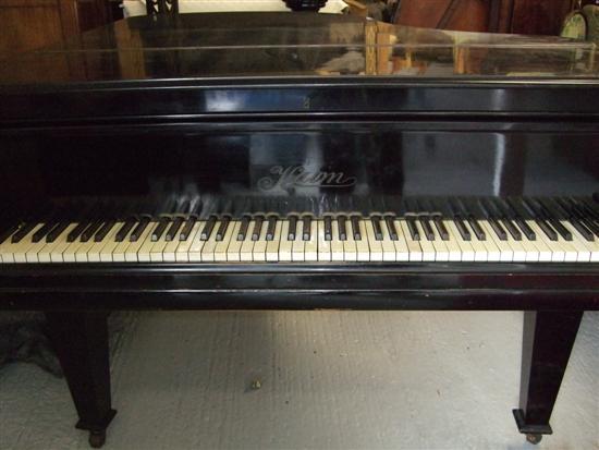 Appraisal: Ebonised baby grand piano by Khim w in