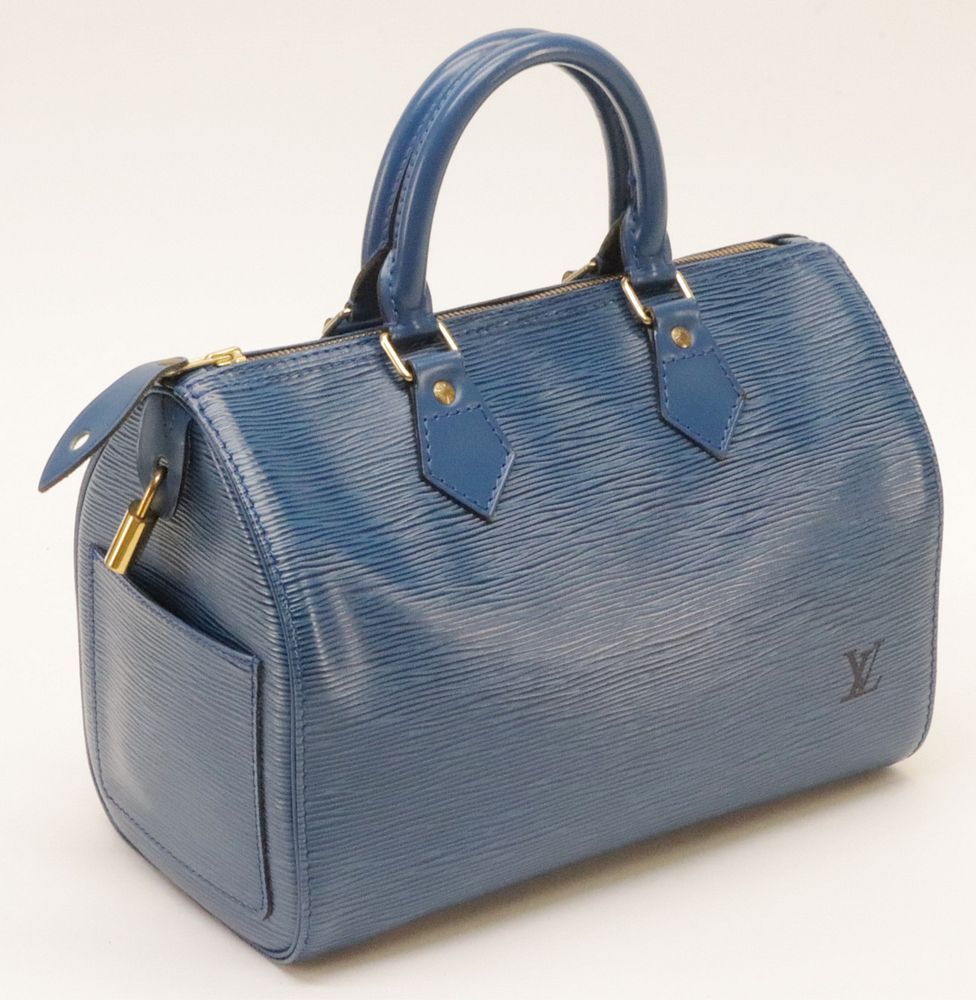 Appraisal: Louis Vuitton Blue Epi Leather Speedy Louis Vuitton Blue Epi