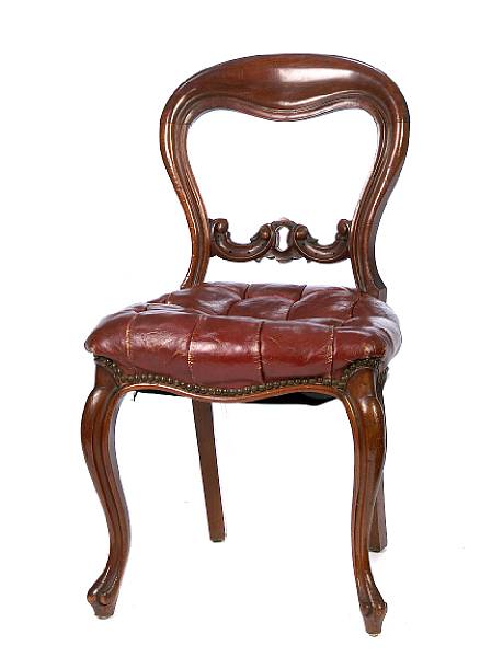 Appraisal: A set of eight Victorian mahogany dining chairs comprising two