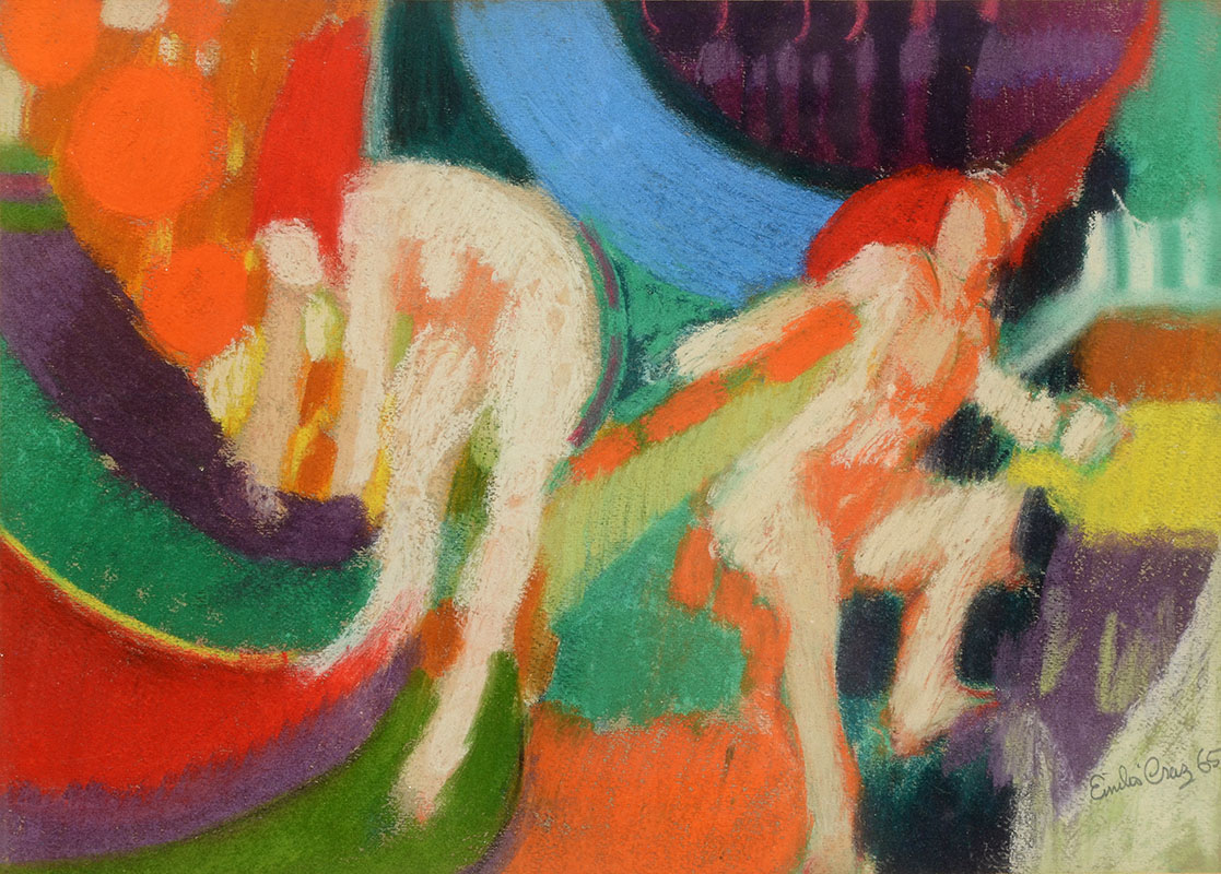 Appraisal: CRUZ Emilio American - '' Figures'' Pastel '' x ''